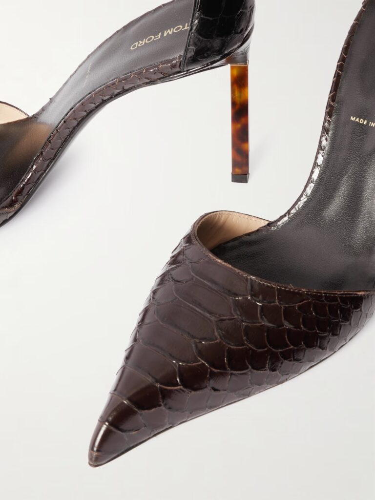Snake-effect Leather Pumps Full Size Image 4