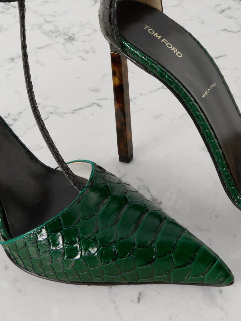 Snake-effect Leather Pumps Full Size Image 3
