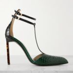 Snake-effect Leather Pumps Thumbnail 1