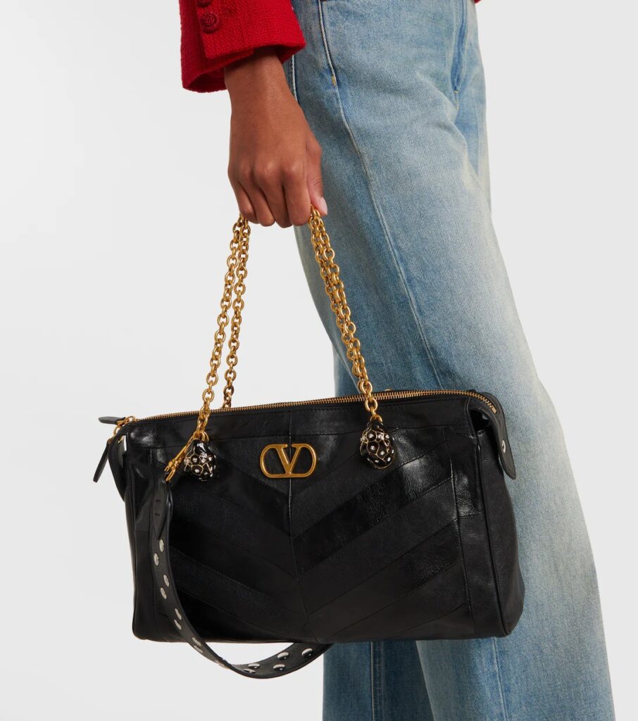 Growl Medium Quilted Leather Tote Bag Full Size Image 5