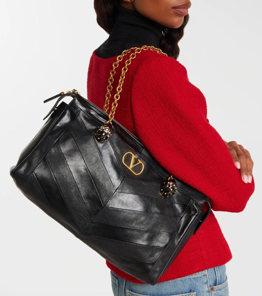 Growl Medium Quilted Leather Tote Bag Full Size Image 2
