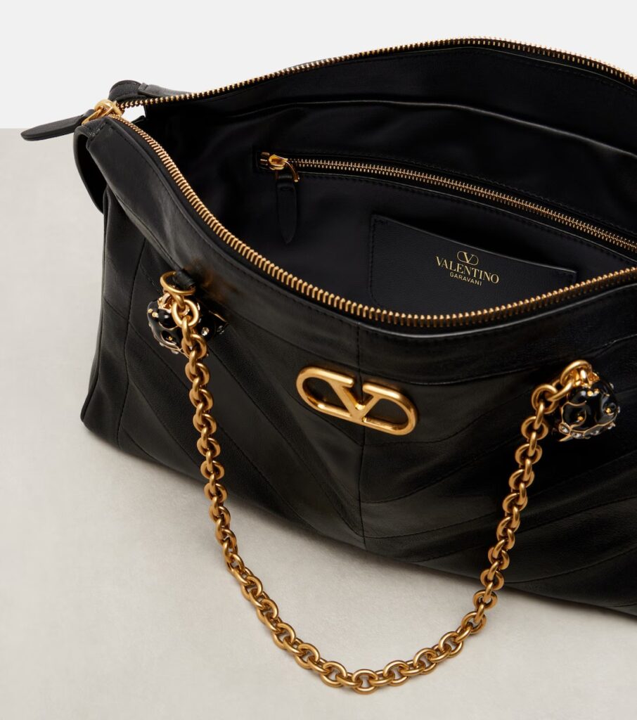 Growl Medium Quilted Leather Tote Bag Full Size Image 6