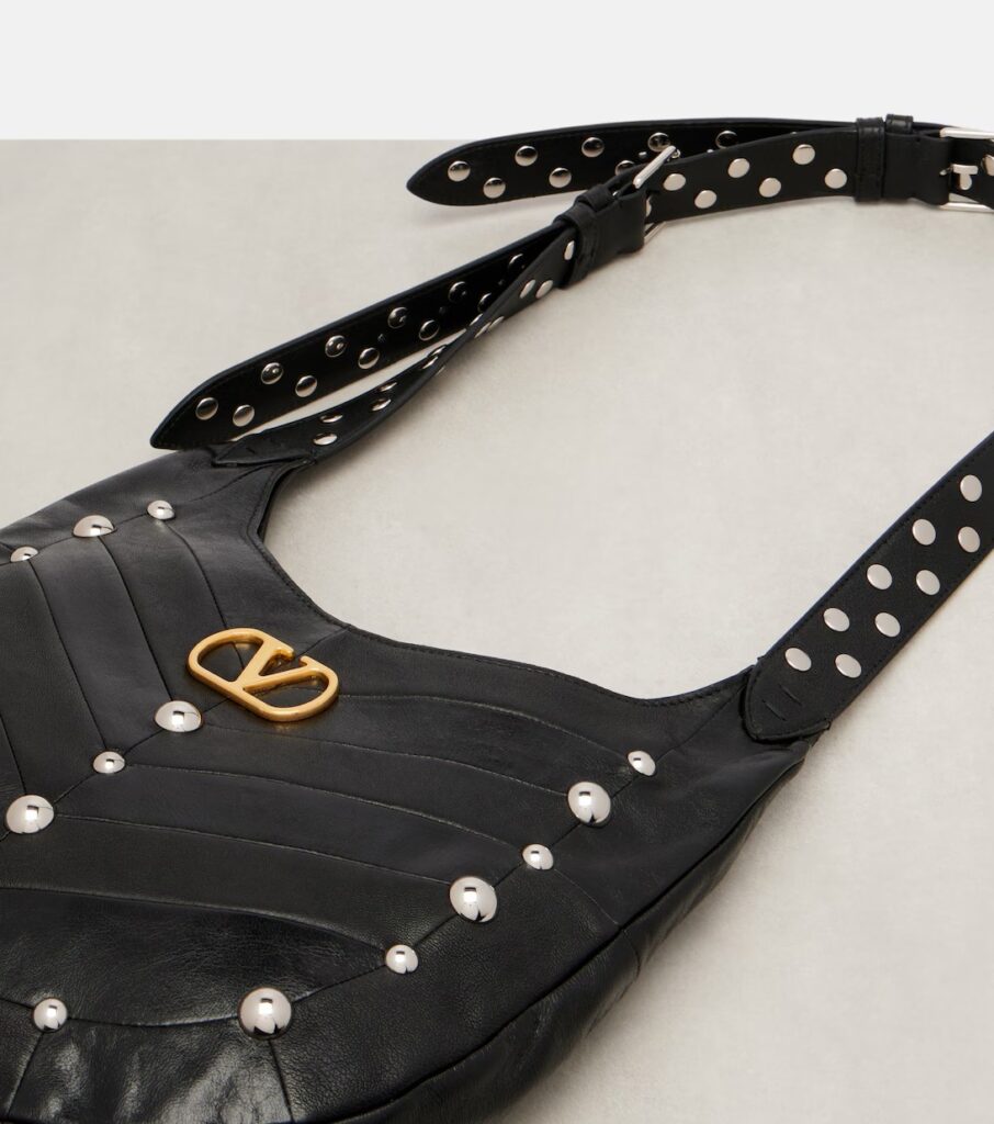 Medium Studded Leather Shoulder Bag Full Size Image 5