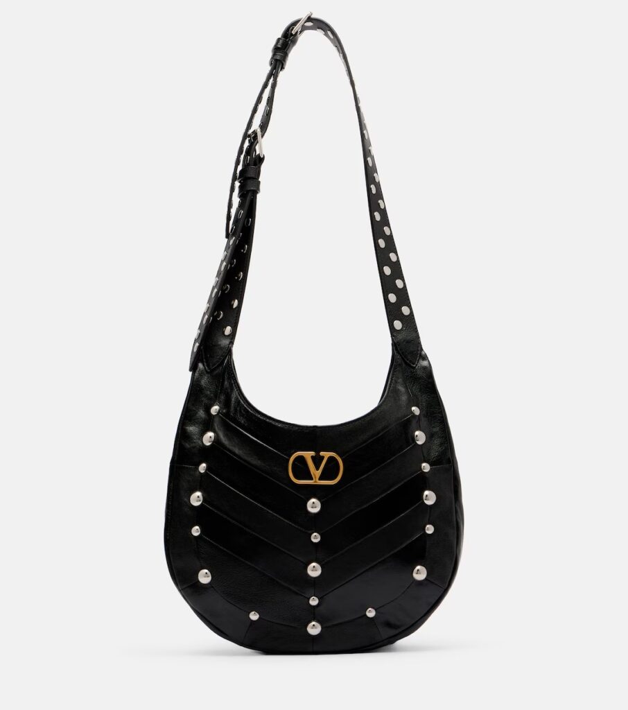 Medium Studded Leather Shoulder Bag Full Size Image 1