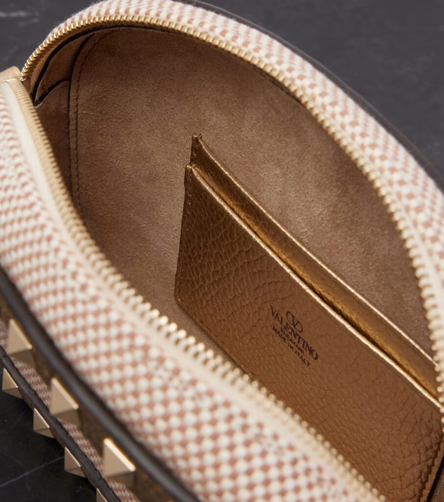 Rockstud VLogo Mini Canvas Shoulder Bag Full Size Image 4