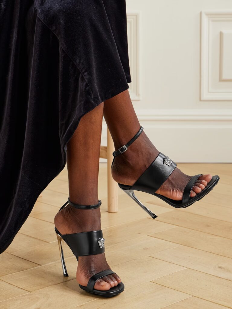 Embellished Leather Sandals Full Size Image 4