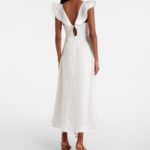 Rhiannon Ruffled Linen Midi Dress Thumbnail 3