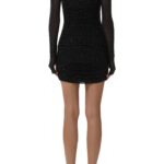 Darcie Rhinestone Long Sleeve Mesh Minidress Thumbnail 4