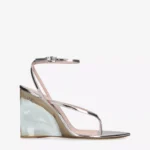 Invisible Tong 90 Metallic Leather Wedge Heels Thumbnail 1