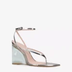 Invisible Tong 90 Metallic Leather Wedge Heels Thumbnail 4