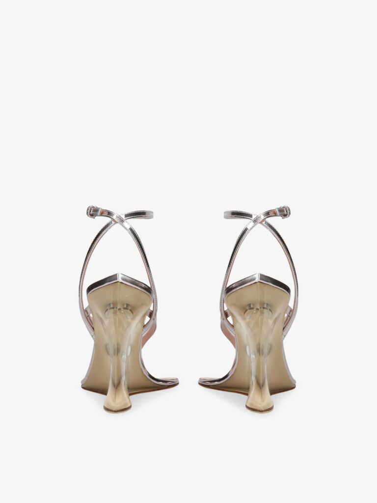 Invisible Tong 90 Metallic Leather Wedge Heels Full Size Image 2