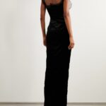 Bow-embellished Lace and Silk-trimmed Velvet Gown Thumbnail 2