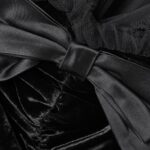 Sleeveless Bow-embellished Gathered Lace-trimmed Velvet Gown Thumbnail 3