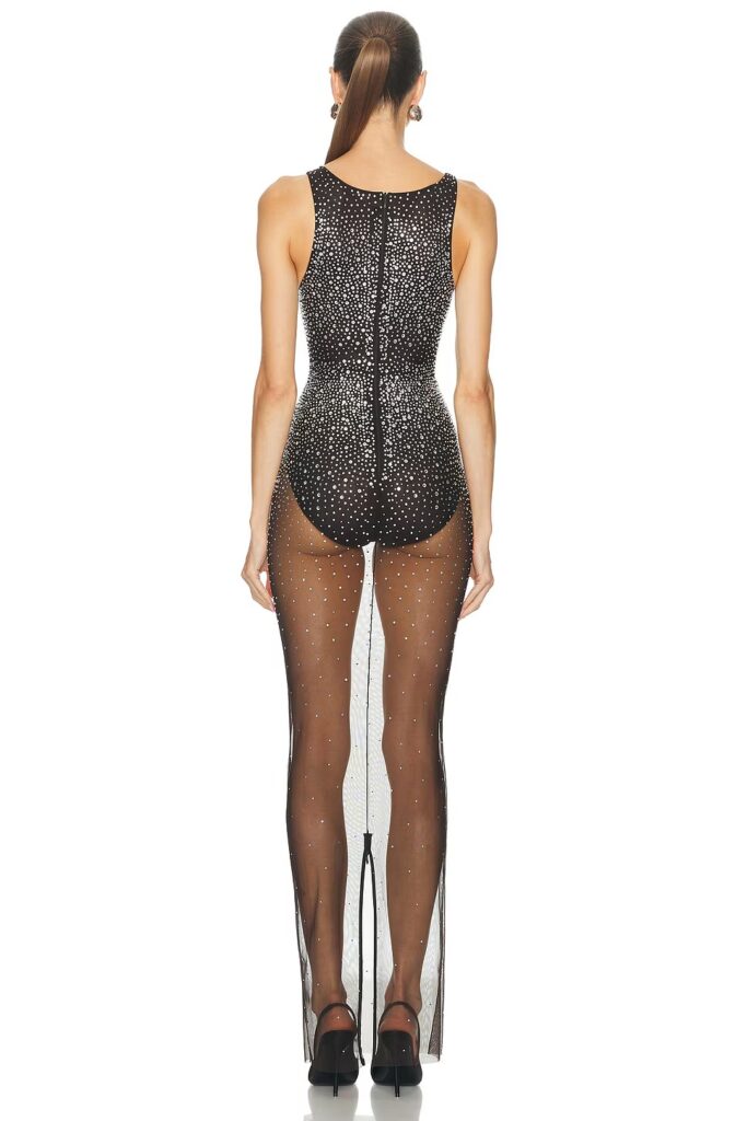 Crystal Mesh Column Dress Full Size Image 2