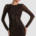 Delora Beaded Long Sleeve Minidress Thumbnail 2