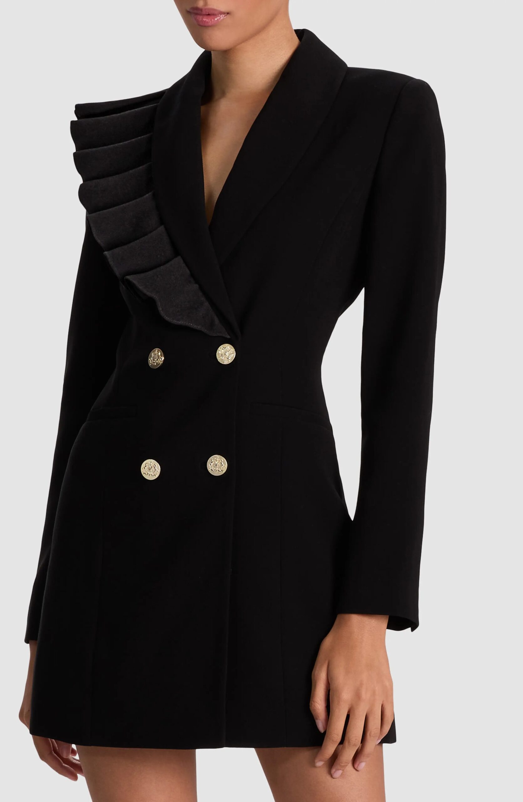 ALICE + OLIVIA Latoya Ruffle Detail Long Sleeve Blazer Dress
