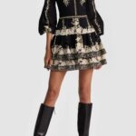 Valencia Placed Floral Tiered Cotton Dress Thumbnail 4