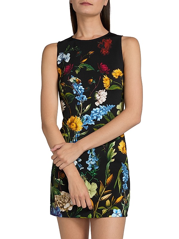 Wynell Floral Sleeveless Sheath Minidress Full Size Image 3