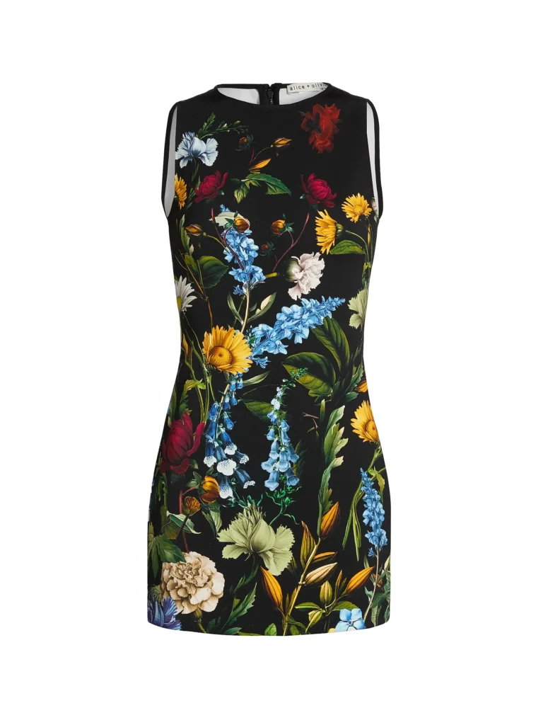 Wynell Floral Sleeveless Sheath Minidress Full Size Image 5