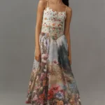 The Muse Basque-waist Midi Dress Thumbnail 1