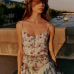 The Muse Basque-waist Midi Dress Thumbnail 4