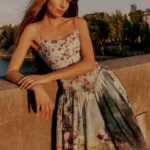 The Muse Basque-waist Midi Dress Thumbnail 3