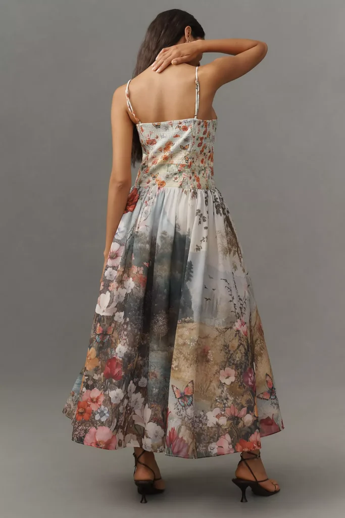The Muse Basque-waist Midi Dress Full Size Image 5