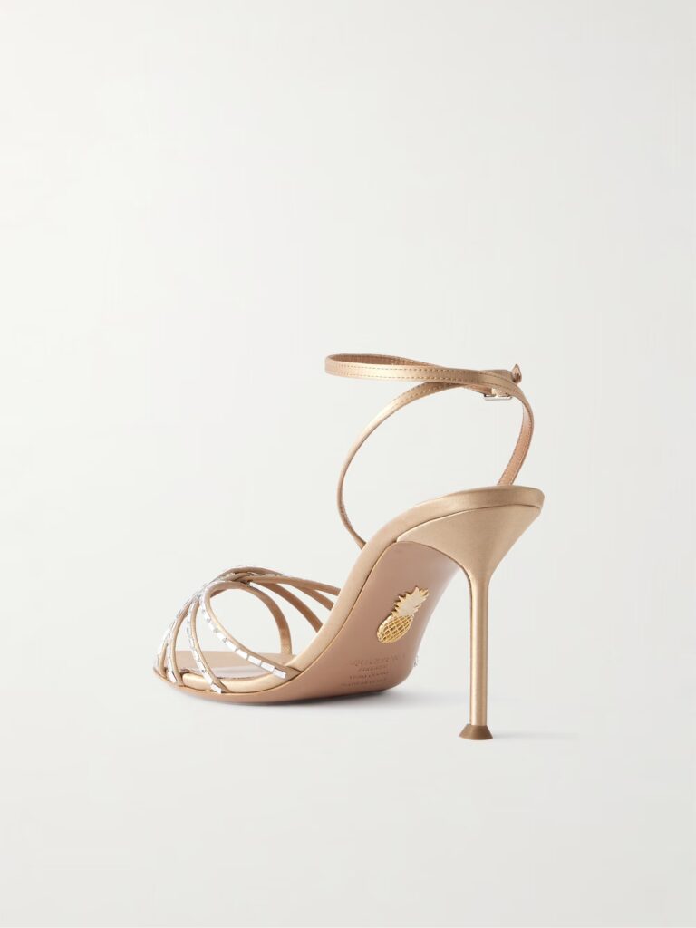 Tell Me Crystal-embellished Leather Sandals Full Size Image 3