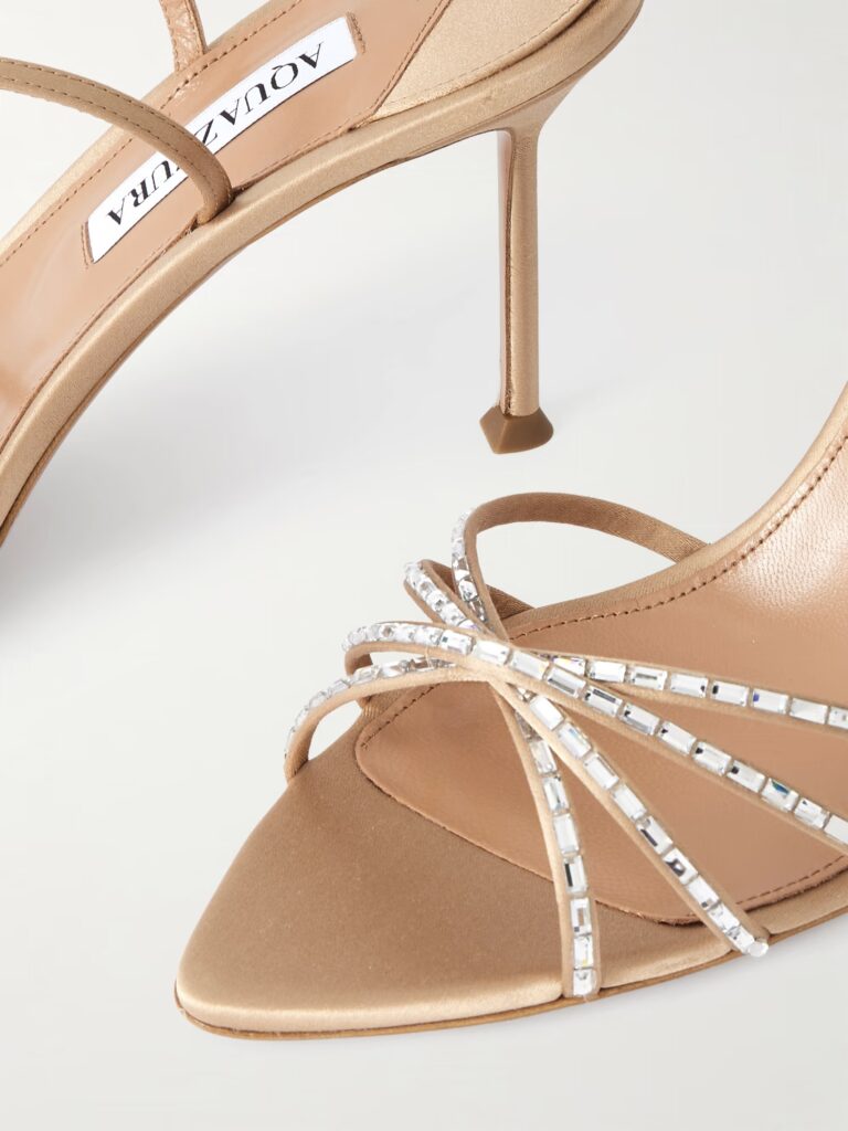 Tell Me Crystal-embellished Leather Sandals Full Size Image 2