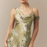 Abigail Asymmetric Cowl-Neck High-Shine Satin Maxi Dress Thumbnail 2