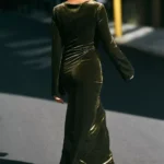 Eloise Boat Neck Stretch Velvet Maxi Dress Thumbnail 5