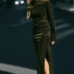 Eloise Boat Neck Stretch Velvet Maxi Dress Thumbnail 6