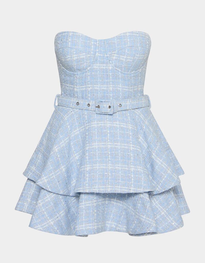 Belted Tweed Dress Full Size Image 3