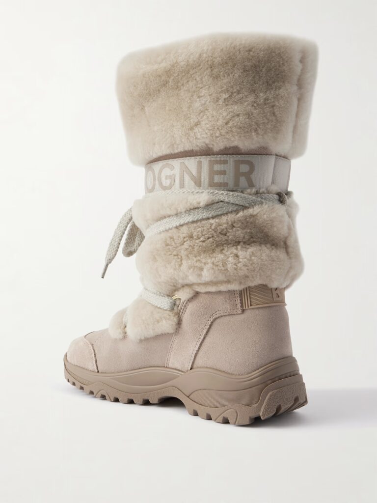 Alta Badia Shearling and Suede Ankle Boots Full Size Image 3