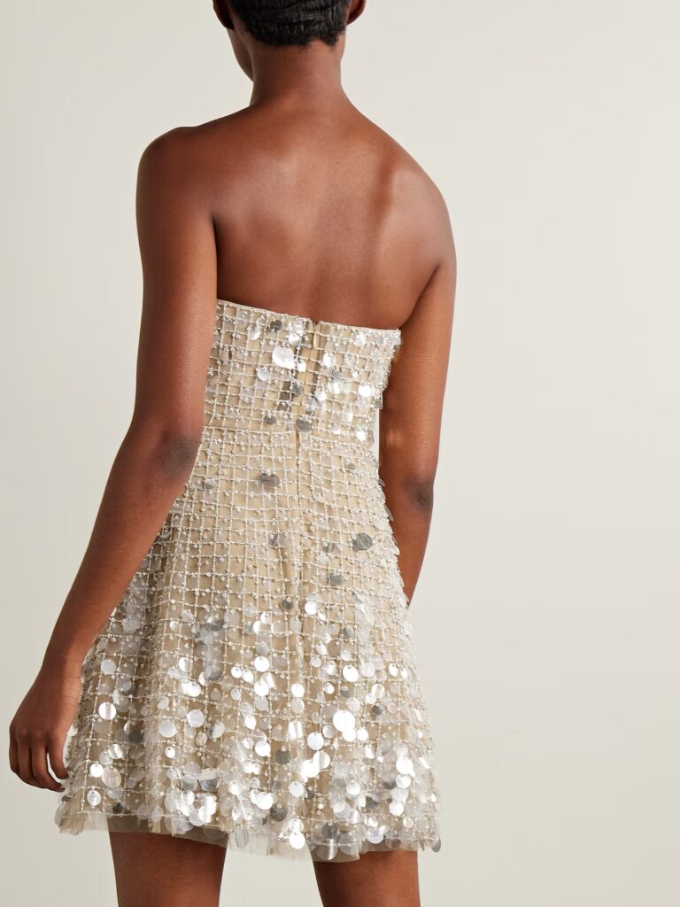 Strapless Embellished Tulle Mini Dress Full Size Image 3