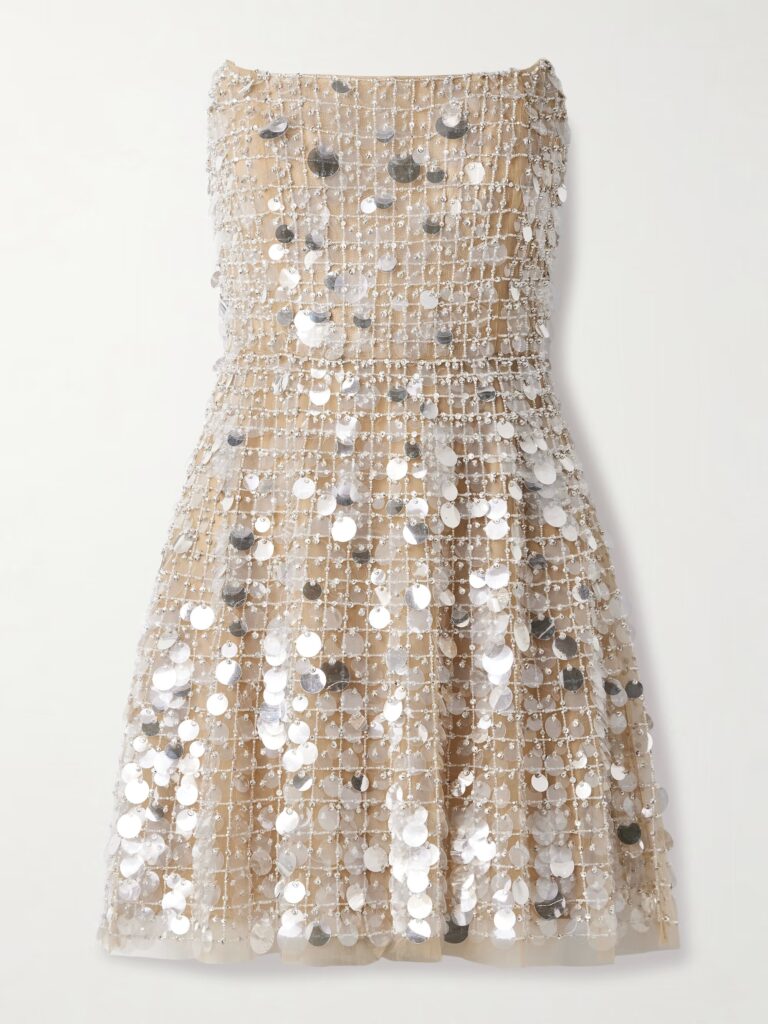 Strapless Embellished Tulle Mini Dress Full Size Image 4