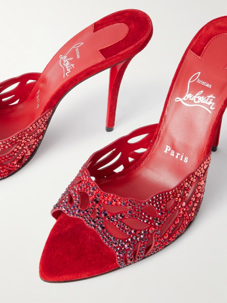 Lasera 100 Cutout Crystal-embellished Suede Sandals Full Size Image 2