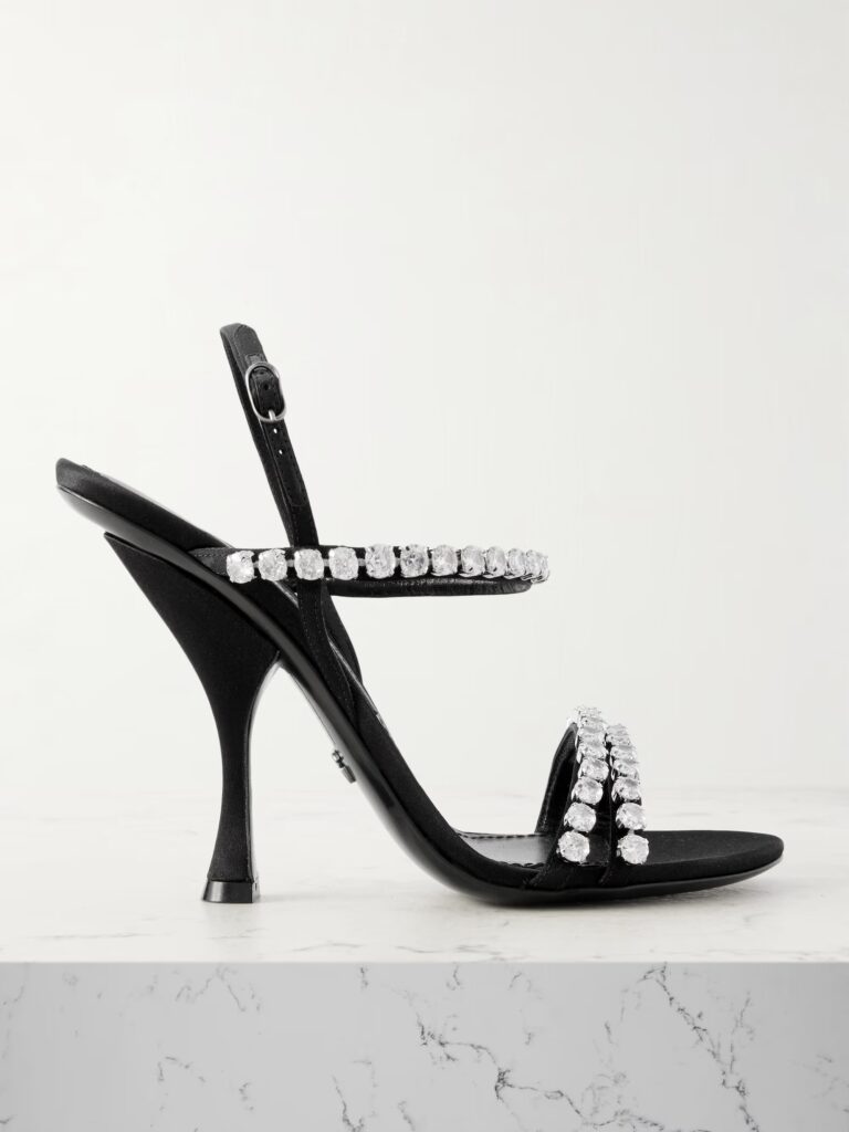 Crystal-embellished Satin Sandals Full Size Image 1