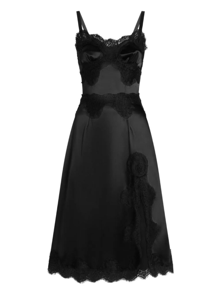 Lace-embellished Satin Dress Full Size Image 3