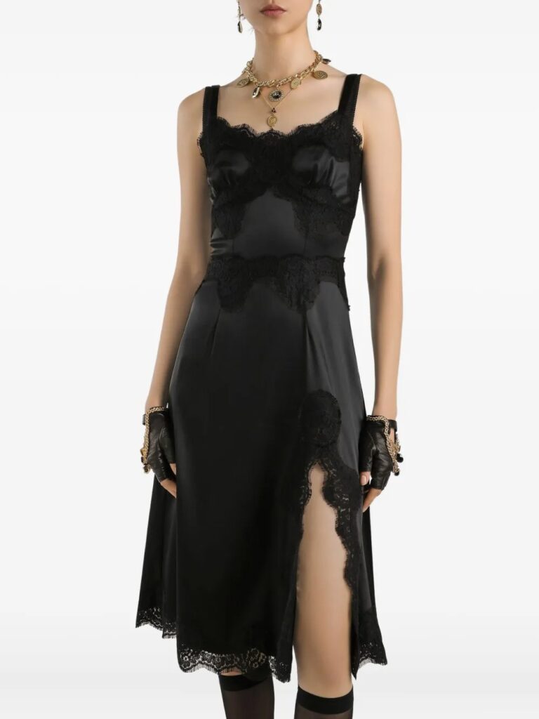 Lace-embellished Satin Dress Full Size Image 4