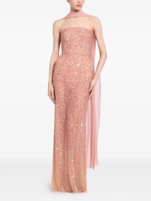 ELIE SAAB Bead-embroidered Strapless Maxi Dress