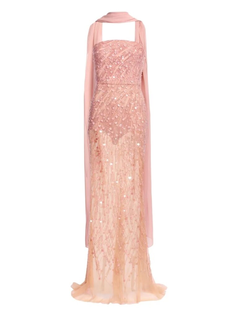 Bead-embroidered Strapless Maxi Dress Full Size Image 4