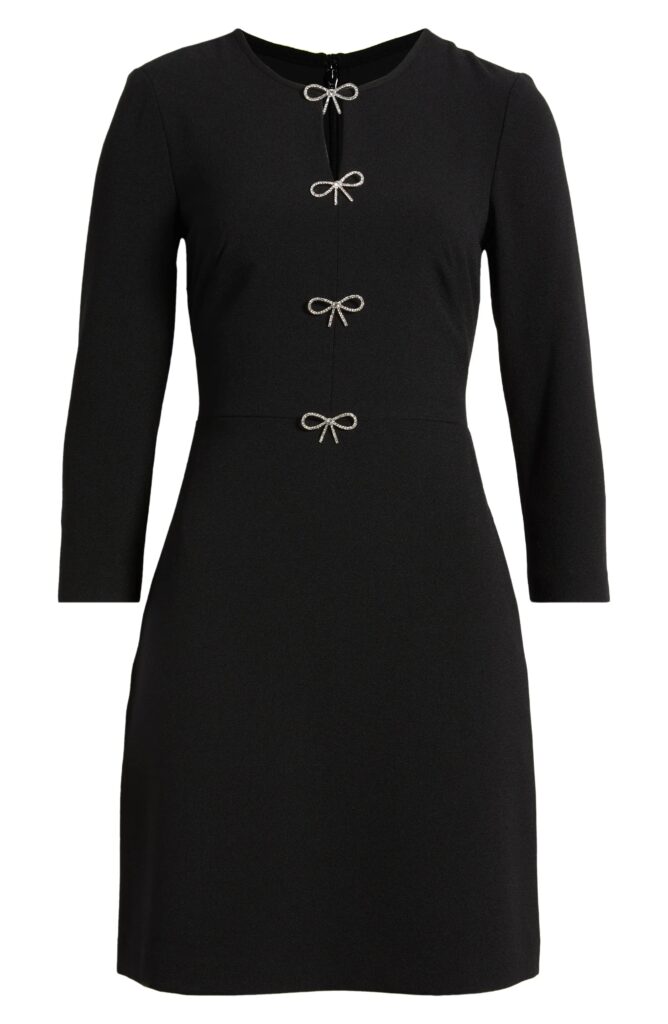 Bow Embellished A-Line Dress Full Size Image 2