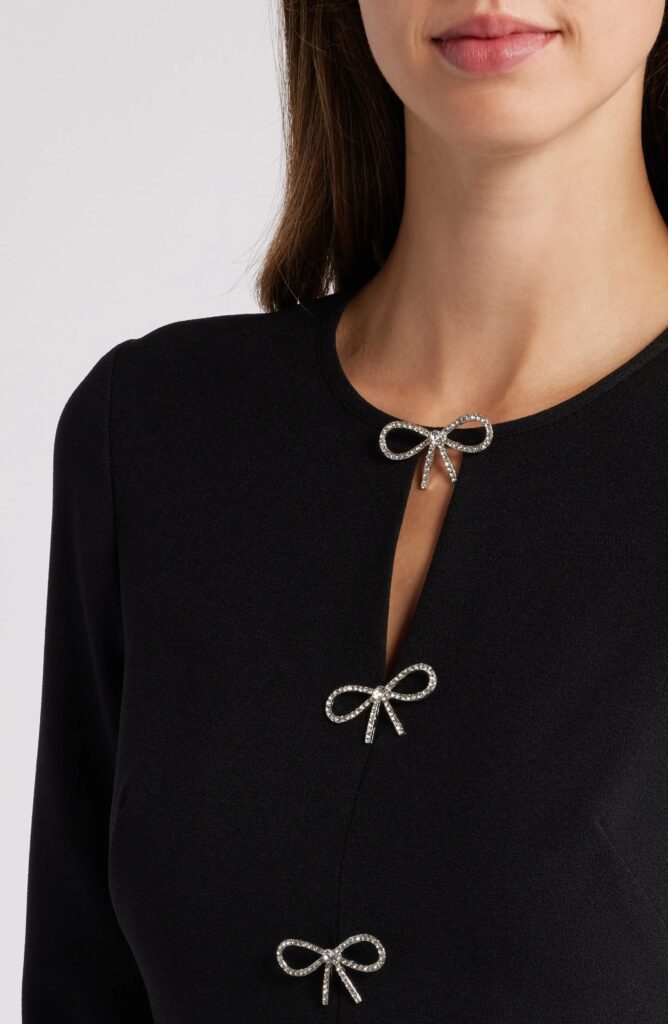 Bow Embellished A-Line Dress Full Size Image 3