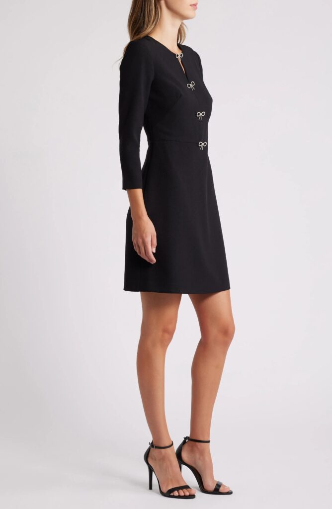 Bow Embellished A-Line Dress Full Size Image 4