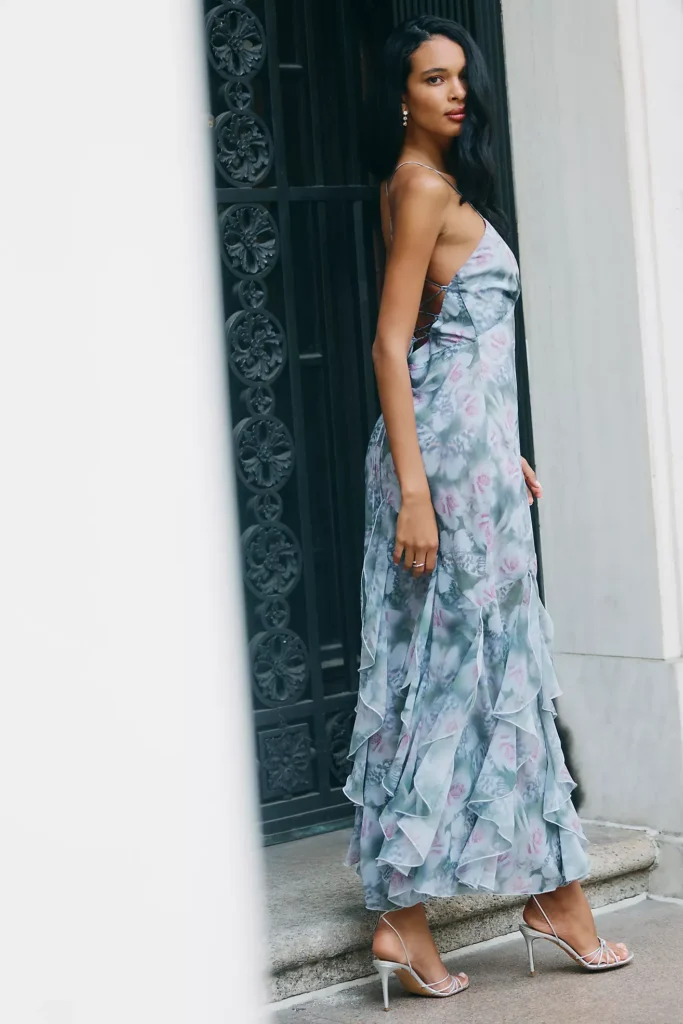 Elea Ruffle Maxi Dress Full Size Image 4