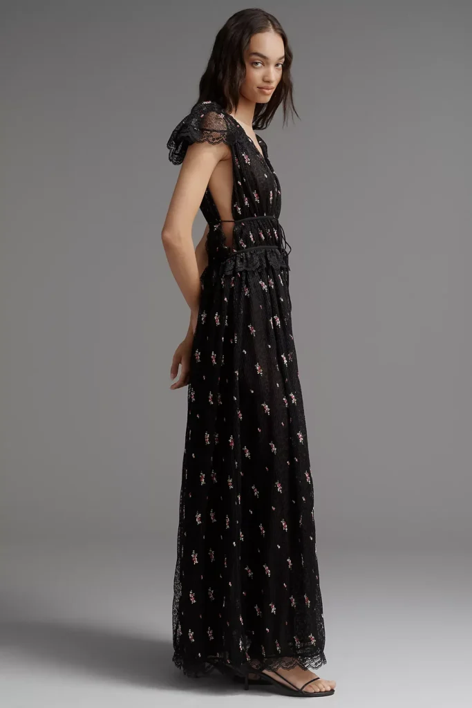 Poppy Plunge Lace Maxi Dress Full Size Image 3