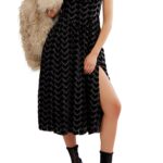 Freya Burnout Velvet Midi Dress Thumbnail 4