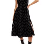 Freya Burnout Velvet Midi Dress Thumbnail 1