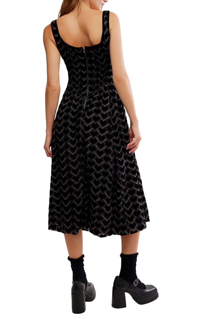 Freya Burnout Velvet Midi Dress Full Size Image 2